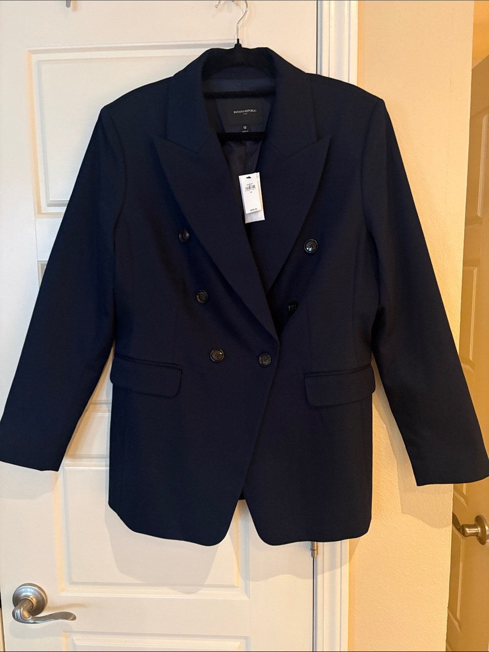 Banana Republic Dark Navy Double-Breasted Blazer